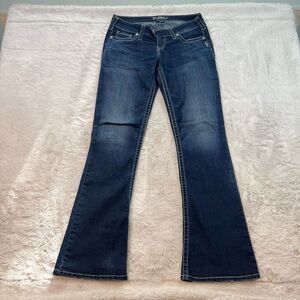 Silver Jeans Womens 28x33 Tuesday Boot Cut Low Rise Blue Denim Dark Wash Stretch